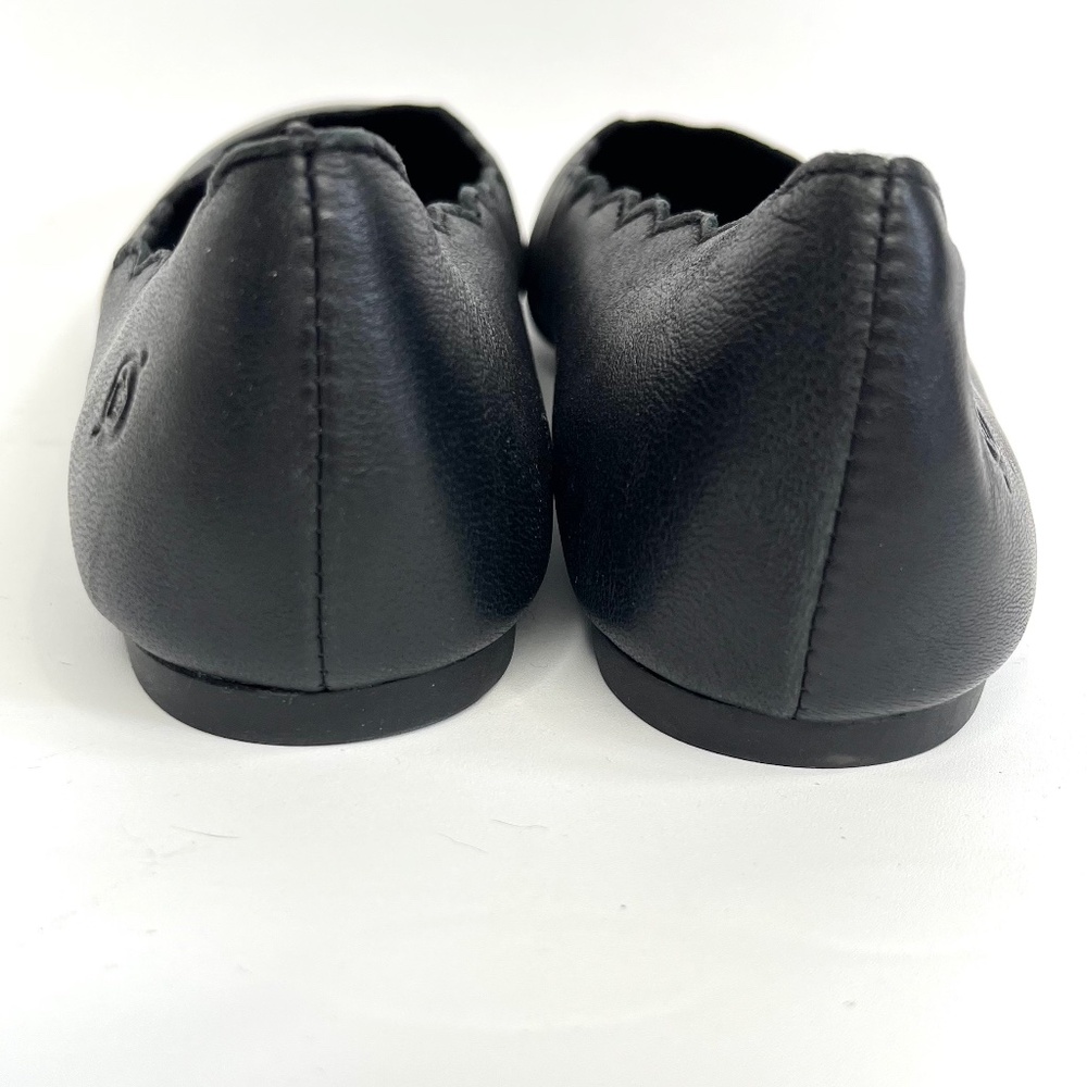 Born Allie Scallop Slip On Black Leather Flats Size 7.5 New with original box - Picture 7 of 9